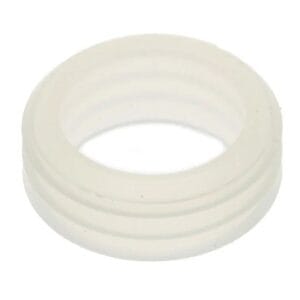 Joint en silicone pour réservoir d'eau De'Longhi, translucide avec rainures et forme circulaire.