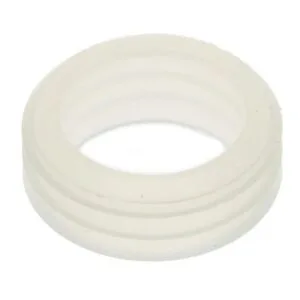 Joint en silicone pour réservoir d'eau De'Longhi, translucide avec rainures et forme circulaire.